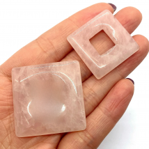 1pcs Natural Stone Crystal Pendant Pink Quartz Square Pendant Charm DIY Jewelry Making Necklace Earring Accessories