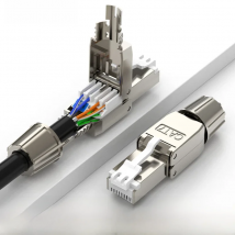 Hoolnx RJ45 Connector Toolless Free Tool CAT8 CAT7 CAT6A CAT6 Reusable Termination Plugs Shielded Ethernet Field Modular PLug