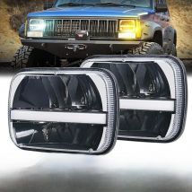 Black 5x7" 7X6" Inch Square Led Headlight Retangular High/Low Beam Daytime Running Light For Jeep Cherokee XJ Wrangler truck 4X4