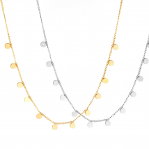 LUXUSTEEL Tiny Small Pendant Choker Necklace for Women Stainless Steel Fashion Dainty Coin Stars Foot Charm Jewelry 1Pcs