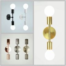 Color Brushed Metal Quality Beside Light Sconce Home Decoration Minimalist Creative Double Head Wall lamp LED Lighting Fixture
