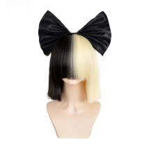 3494 Xi.Rocks Short Ombre  For Women Straight SIA Cosplay Black Blonde Bob Wigs With Bangs Synthetic False Hair