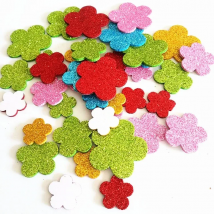 100PCS Glitter flower foam stickers Baby room decoration Early learning educational toys Kindergarten craft diy toys Handmade