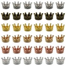 Wholesale 25pcs 6 Color King Crown Charms Crown Beads Alloy Large 6mm Hole Spacer Beads For DIY Jewelry Crafts Making