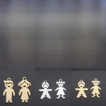 5pcs/lot 316 Stainless Steel Boy Girl Family Charm Pendant Wholesale Daughter Charms for Bracelet Making Jewelry Pendant