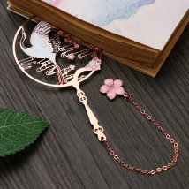 Chinese Style Calligraphy Painting Bookmark Group Fan Book Clip Pagination Mark Metal Tassel Stationery School Office Supplies