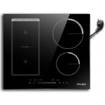 Piano cottura a induzione Cooksir 4 piastre con spina, installazione 59 cm,3500 W, zona combinata per grill, slider touch control,220 V,50 Hz