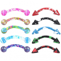 Painted Mix Eyebrow Piercing Set Stainless Steel Spike Eyebrow Ring Lot Multipack Tongue Piercing Snake Bite Eyebrow Barbell Lot