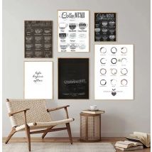 Nordic Coffee Menu Wall Pictures Art Print Black White Art Canvas Painting Cafe Shop  Wall Art Decor poster