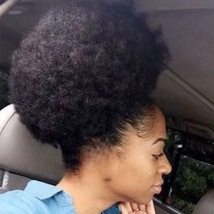 Afro Kinky Curly Drawstring Ponytail Human Hair Clip In Extensions Brazilian Remy Hair 10 Inches Natural Color Hair Bun