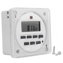 12/24 Format 12V DC Timer Switch 7 Days 24hr Programmable Time Relay Clock Controller Panel Mounted with Countdown OFF Function