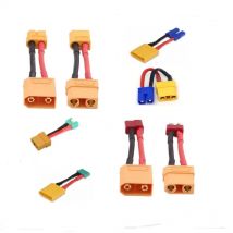 2pcs Male Female  XT90 to Deans T Plug EC3 XT60 MPX Plug Connector Adapter with 12awg 4cm Silicone Wire Cable For RC Battery ESC