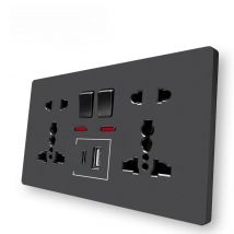 Delviz Wall Quick charge Socket, 18W Type-C Ports, Dual Switch control Universal Power outlet, UK Standard USB Interface Socket