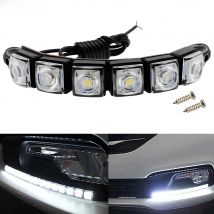 1X Car Universal Led DRL Daytime Running Light Flexible 6LED White Waterproof Driving Fog Bulb turn Signal Lamp Auto styling 12V