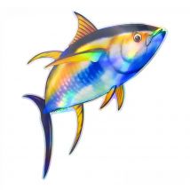 Mix Big Size Fish Yellowfin Tuna Laser Glossy Style Waterproof Stickers for Fisherman Boat Luggage Laptop Motorcycle Car Sticker