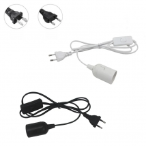 EU US Plug 1.8m Power Cord Cables E27 Lamp Base Holder With Switch Wire For Pendant Led Bulbs Fixture Hanglamp Suspension Socket