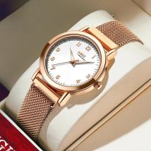 OPK 8115 Women's Watches Simple Fashion Oirginal Wristwatch for Female Stainless Steel Mesh Strap Waterproof Luminous Reloj