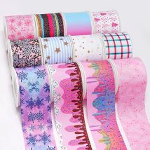 5 Yards Deometry Printed Grosgrain Satin Ribbons For Bows DIY Craft Decoration Packaging Supplies. 70929