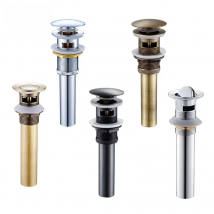 Pop Up Drain Stopper with Overflow, Lavatory Basin Drain without Overflow Black, Chrome or Oil Rubbed Bronze or Antique