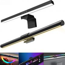 33-60cm Monitor Light Bar PC RGB Background Lighting Eye Protection Dimming Reading/Gaming/Work Lamp Timed Night Light