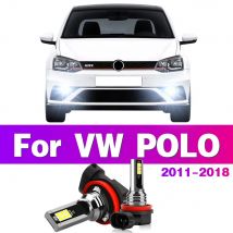 2Pcs LED Car Front Fog Light Lamps Bulb For VW Volkswagen POLO 6R MK6 2011 2012 2013 2014 2015 2016 2017 2018 Auto Accessory