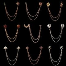 New Fashion Bird Brooch Star Crystal Tassel Chain Lapel Pin Suit Shirt Fashion Clothing Brooches for Women Men Accessories