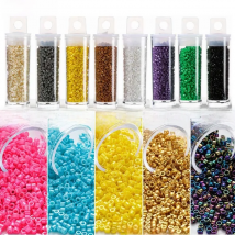 2000pcs/Tube 1.3x1.6mm Japan Metallic Opaque Color Glass Beads 11/0 Loose Spacer Seed Beads for Needlework Jewelry Making Sewing