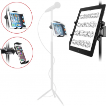 Universal Tablet Desktop Mic Holder For Microphone Stand Mobile Phone Mount For Ipad For Iphone 4.5 to 12.9 inch Car bracket