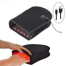 LED Red Light Glove 660nm & 850nm Infrared Light Therapy for Wrist Fingers Hand Arthritis Beauty Fatigue Relief USB Plug-in