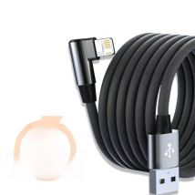 For Gaming Elbow Fast Charger Cable for iPhone 14 8 7 6S Plus 13 12 mini 11 Pro XS Max XR X 90 Degree Braided USB Charging Cable