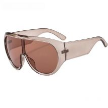 Luxury Brand Retro Big Frame Women Sunglasses Tea Color Square Pilot Shades UV400 Cool Men One Piece Sun Glasses