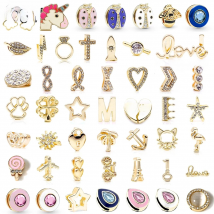 DINGLLY 10mm Square Hole Alloy Gold Plated Beaded Unicorn Star Charm Fit Mesh Bracelets For Women Diy Beads Accessories