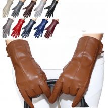 Genuine Sheepskin Gloves Women's Winter Warm Thickened Thin Touch Screen Leather Gloves Outdoor Riding High-end Fashion New 2025