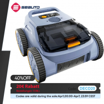 Aspirapolvere per piscina Seauto, 3 modalità per piscine interrate e fuori terra fino a 2150 mq. Piede, dura fino a 150 minuti, motore brushless da 180 W