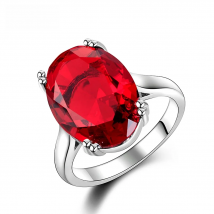 Red Ruby Oval Egg Shape Gemstone S925 Silver Wedding Rings For Women Bridal Fine Jewelry Engagement Bague Accessories