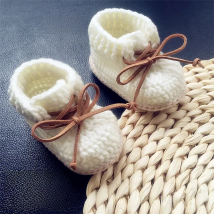 QYFLYXUE0-1 Year Old Baby Shoes Hand Woven Woollen Lace Shoes,Soft Bottom, High Shoes, Spring And Autumn Money.