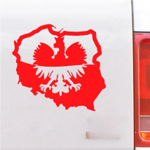 Polskie Eagle Map Flag Poland Polska Car Body Window Bumper Laptop Vinyl Decal Sticker