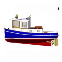 1/18 DIY RC SHIP Boat Kit Model  Xiaomeng Tow M3 Yacht 3D Hull Version 273mm Handmade Wooden Boat Kit Gift