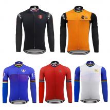 ITALIA  FRANCE HOLLAND Retro Cycling Jersey Long Sleeve Winter Fleece And No Fleece Classic Bike Clothing Maillot Ciclismo