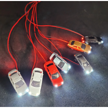 5Pcs Model Car with Lamp Miniature Vehicle 12V Railway Train Layout Landscape HO/N Scale Toy GIfts 1:75 1:87 1:100 1:150 1:200
