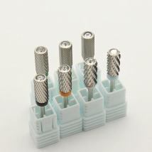 New Silver! Quality 6.5mm Diamond Big Round Top barrel Original Tungsten steel Carbide Manicure Nail drill bit File Accessories