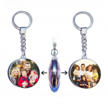 DIY Double Side Photo Custom Keychain Personalized Keyrings Customized Glass Cabochon Family Lovers Baby metal Key chain Gifts