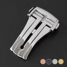16mm 18mm 20mm Folding Watch Buckle for Omega Polished Silver Black Rose Gold Stainless Steel Deployment Watch Clasp Accessories