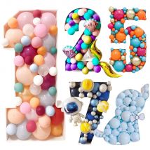 DIY Birthday Number Balloons Filling Box Frame Mosaic Heart Balls Box Anniversary Baby Shower Wedding Decorations Party Backdrop