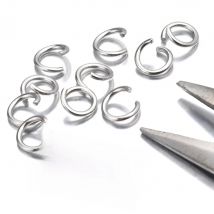 200pcs/Lot 3/4/5/6/7/8/10mm Stainless Steel Open Single Loops Jump Rings DIY Jewelry Findings & Split Ring for Making Supplies
