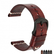 MAIKES Vintage Leather Strap Watch Band Greasedleather Watch Accessories Bracelet 20mm 22mm 24mm Fashion Red Watchband For Omega