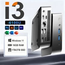 Mini pc i3 windows 11 Intel Core i3 6100U Mini PC ordenador 16GB RAM 512GB 1TB SSD 1000M Ethernet PC de escritorio Wifi 6 BT5.2 Mini PC