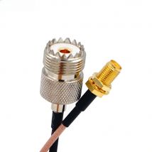 UHF SO239 Female PL259 to SMA Female Plug Crimp Adapter RG316 Cable Jumper Pigtail
