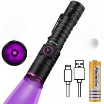365/395nm UV Black light Flashlight Rechargeable Invisible Ink Marker Cat Dog Urine Tinea Ore Money Scorpion Fluorescence Lamp