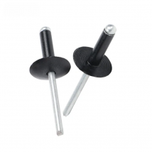30/50pcs aluminium steel large flange head black blind rivets